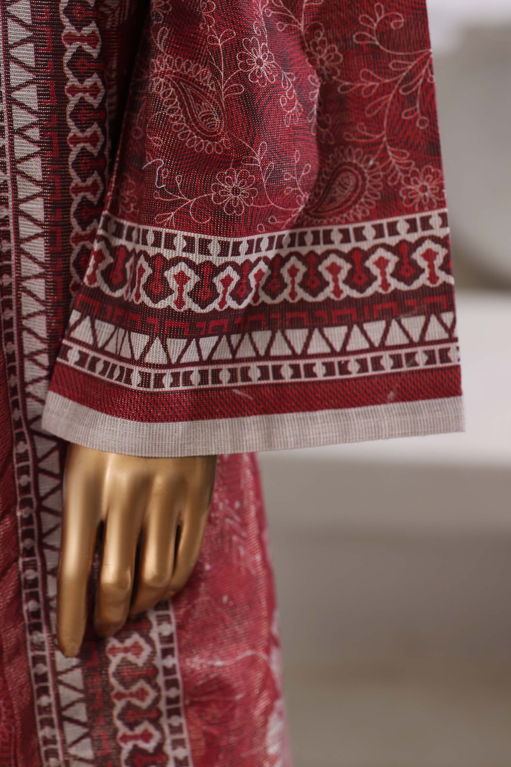 Sadabahar Shimmer Printed Khadder 3PCS Stitched Vol—1 Collection 2025 D-09