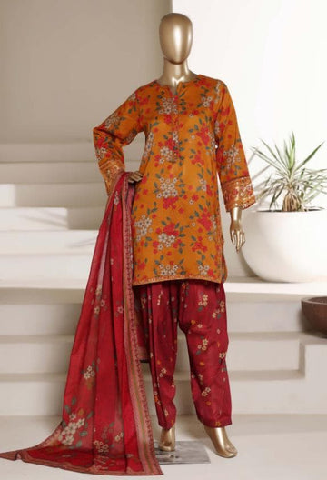Sadabahar Malika Embroidery Lawn Short Length With Shalwar With Lawn Printed Dupatta  3Piece Stitched Vol-01 Collection 2026 D#02