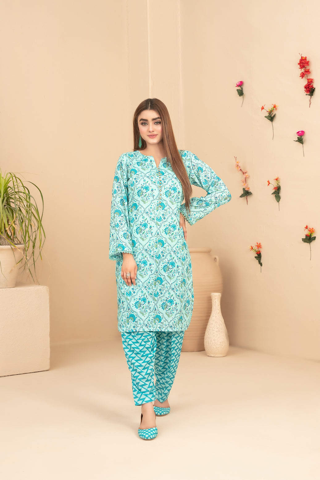 Tawakkal Dilfa 2Piece Stitched Schiffli Embroidery Swiss With Khussa Collection 2026. D-08