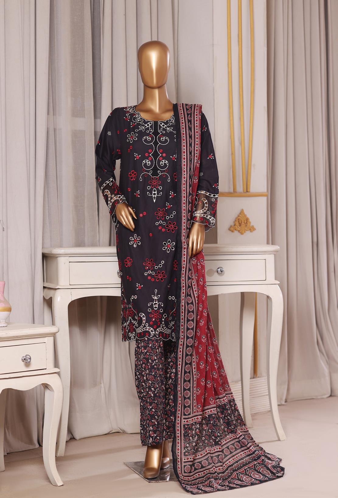 Bin Saeed Luxury Laserkari Lawn With Digital Printed Lawn Dupatta 3Piece Stitched Vol-01 Collection 2026. D#-04