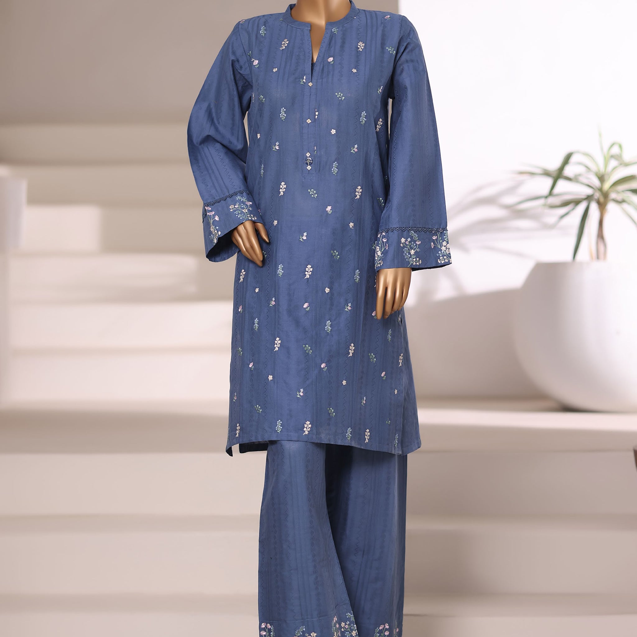 SADABAHAR Vybe Embroidered Set 2PlECE STITCHED COLLECTION 2025 D-402 Blue