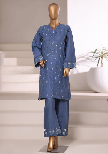 SADABAHAR Vybe Embroidered Set 2PlECE STITCHED COLLECTION 2025 D-402 Blue