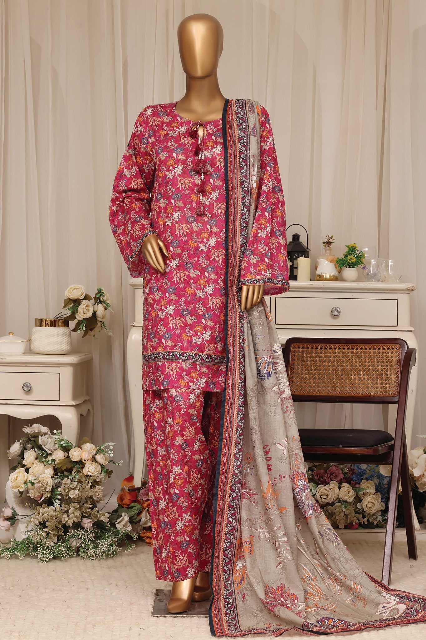 BIN SAEED Luxury Lawn Printed With Farshi Shalwar 3Piece Stitched COLLECTION 2026 D-#09