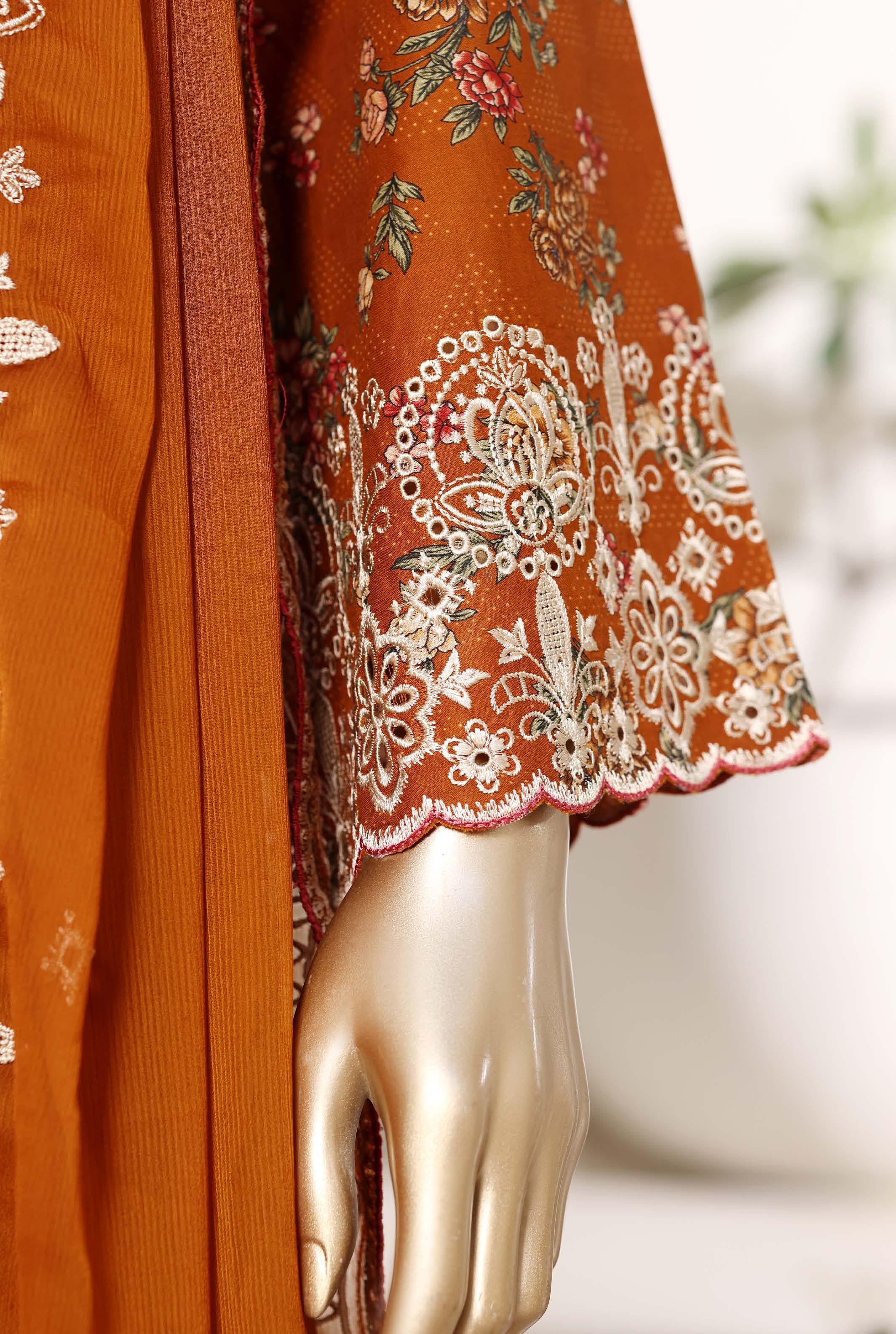 Sadabahar Luxury Regal Lawn With Chiffion Embroidery Dupatta 3Piece Stitched Vol-02 Eid Festive Edition Collection 2026. D#-03