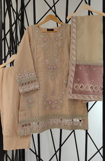 SADABAHAR LUXURY FORMAL FESTIVE °MAHPARA° ORGANZA EMBROIDERED 3PIECE STITCHED COLLECTION 2025 D#-55