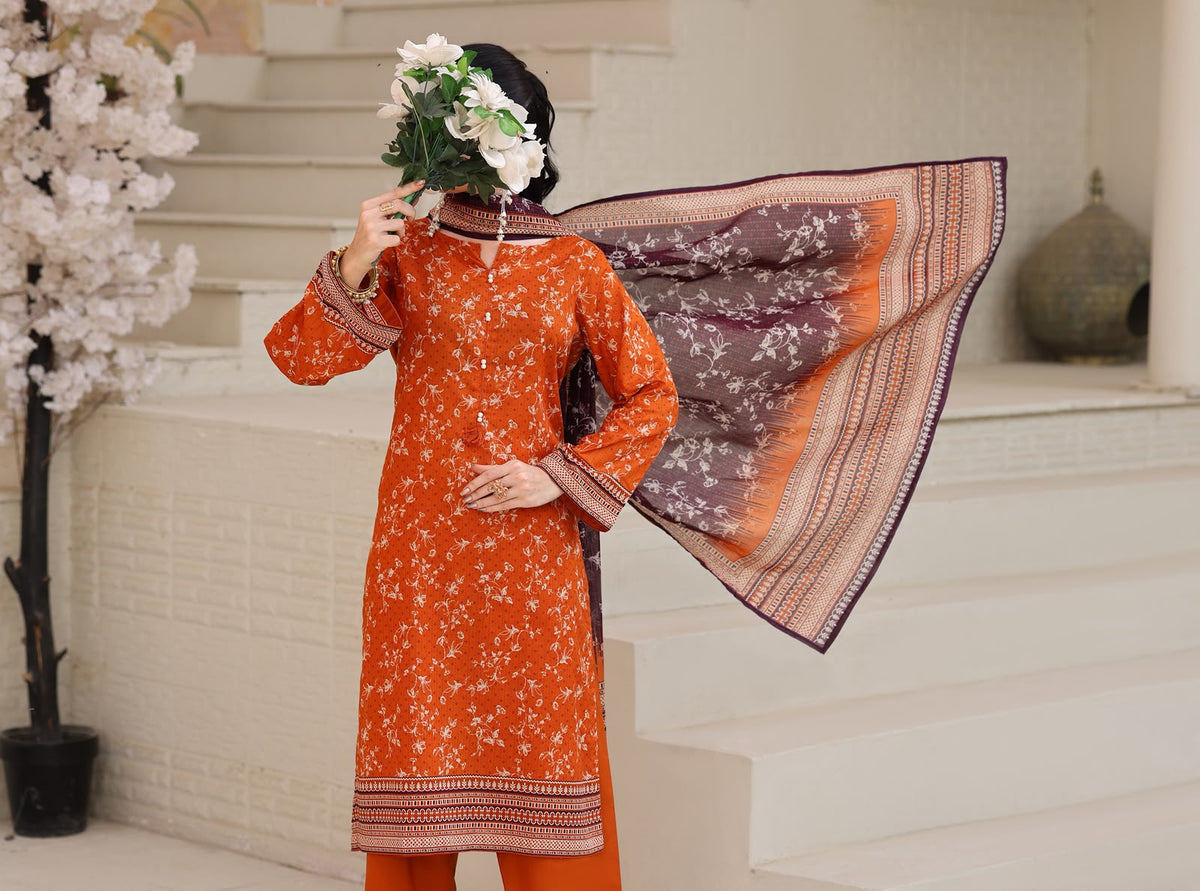 Aizal Luxury Lawn Printed Vol-1 3Piece Stitched Collection 2026 D#-10