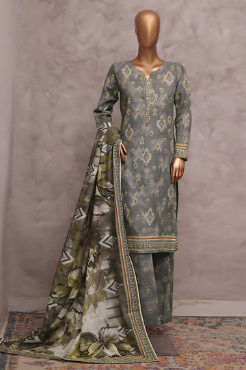 HZ Printed Khadder 3Piece Stitched Vol—1 Collection 2025 D#-02