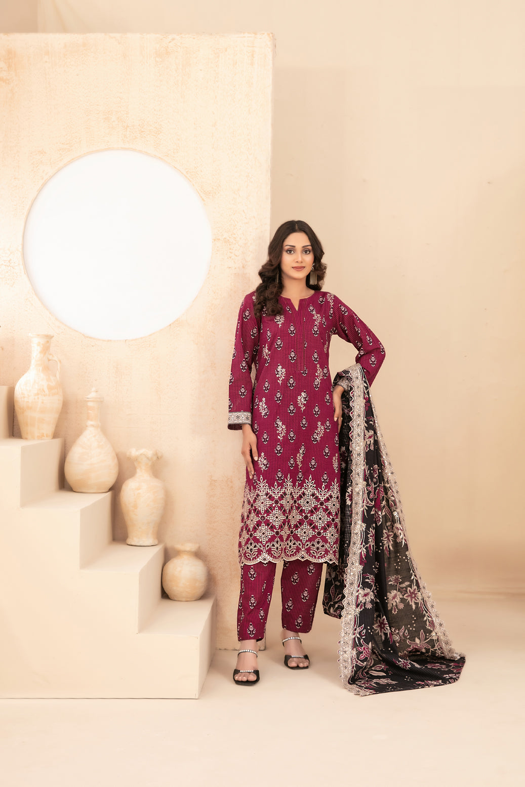 TAWAKKAL MAYESHA EMBROIDERED KHADDAR 3PIECE UNSTITCHED COLLECTION 2025 D-02