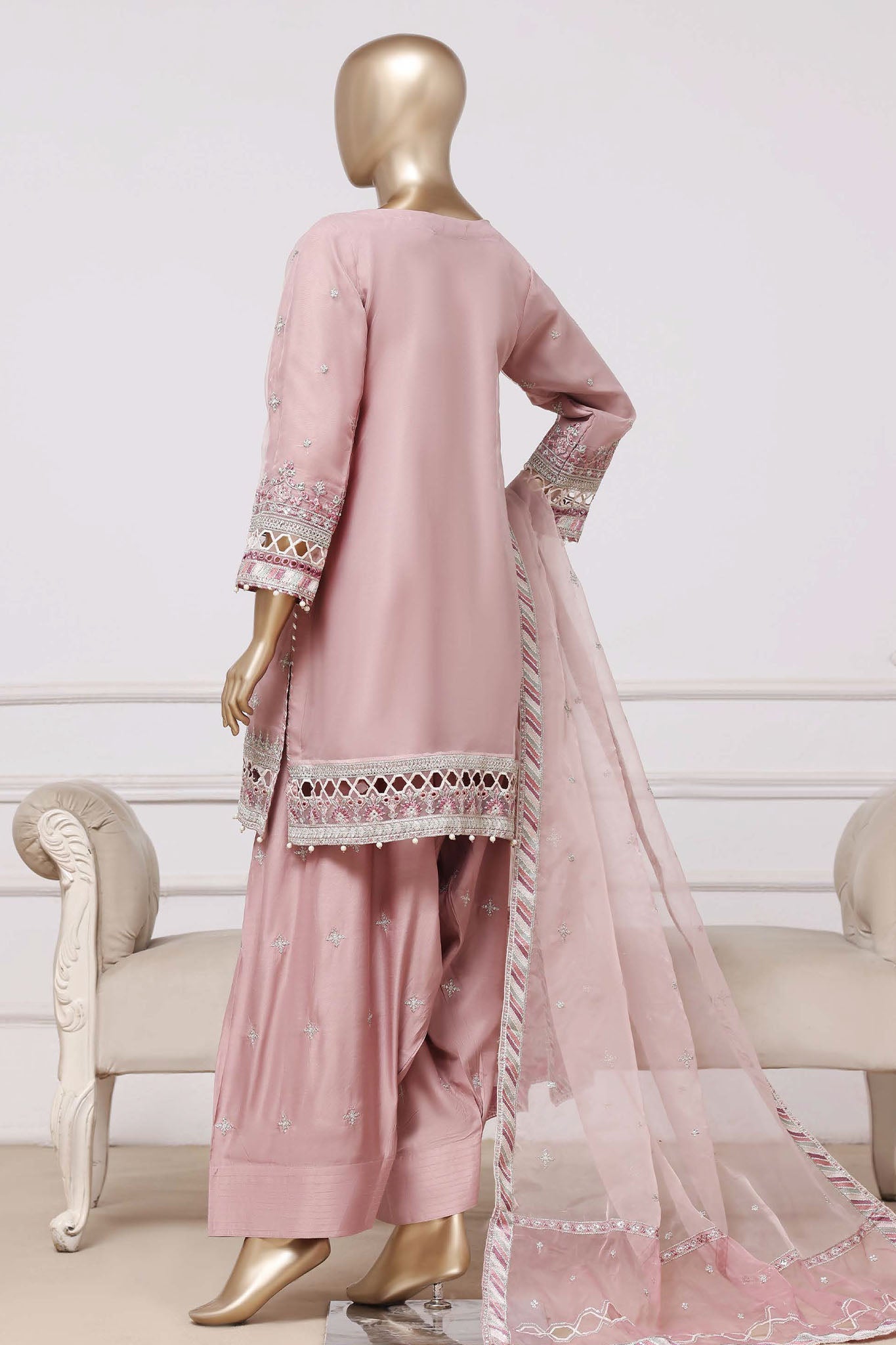 SADABAHAR LUXURY FORMAL FESTIVE °MAHPARA° ORGANZA EMBROIDERED 3PIECE STITCHED COLLECTION 2025 D#-54