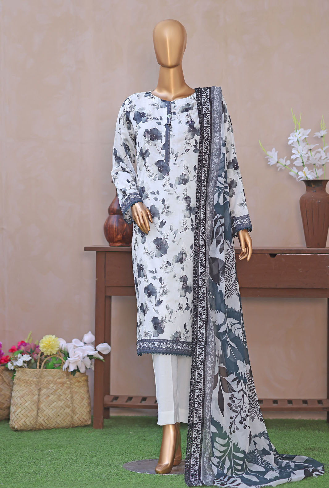 Dhagakari by HZ Textiles Embroidered Lawn Suit Unstitched 3 Piece 2026 DEC - 06