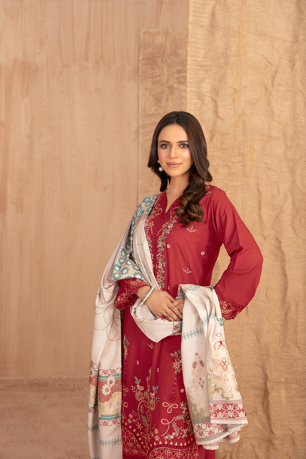 Cassa By Tawakkal Winter Dhanak Embroidery 3Piece Unstitched Collection 2025. D-02