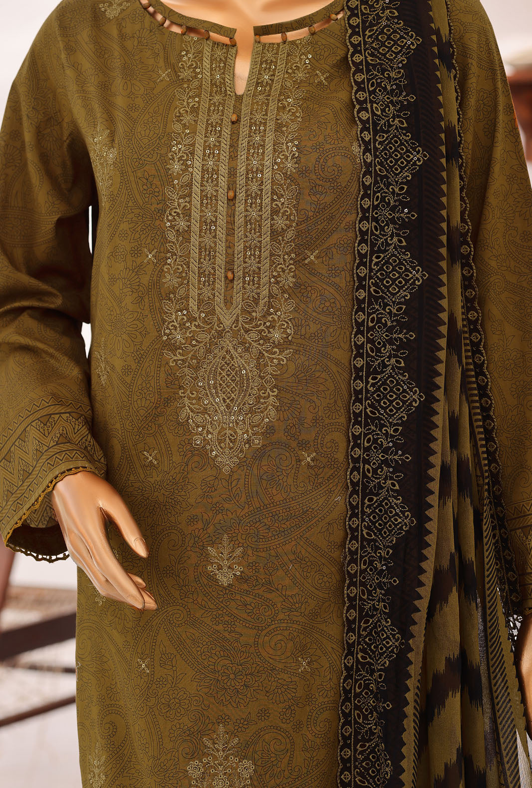 Premium Venice By HZ Textiles Embroidered With Chiffon Embroidery Dupatta Lawn Suit Unstitched 3 Piece Collection 2026 D#-04