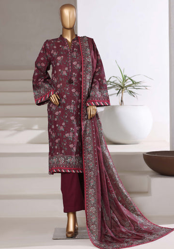 Sadabahar Shimmer Printed Khadder 3PCS Stitched Vol—1 Collection 2025 D-06