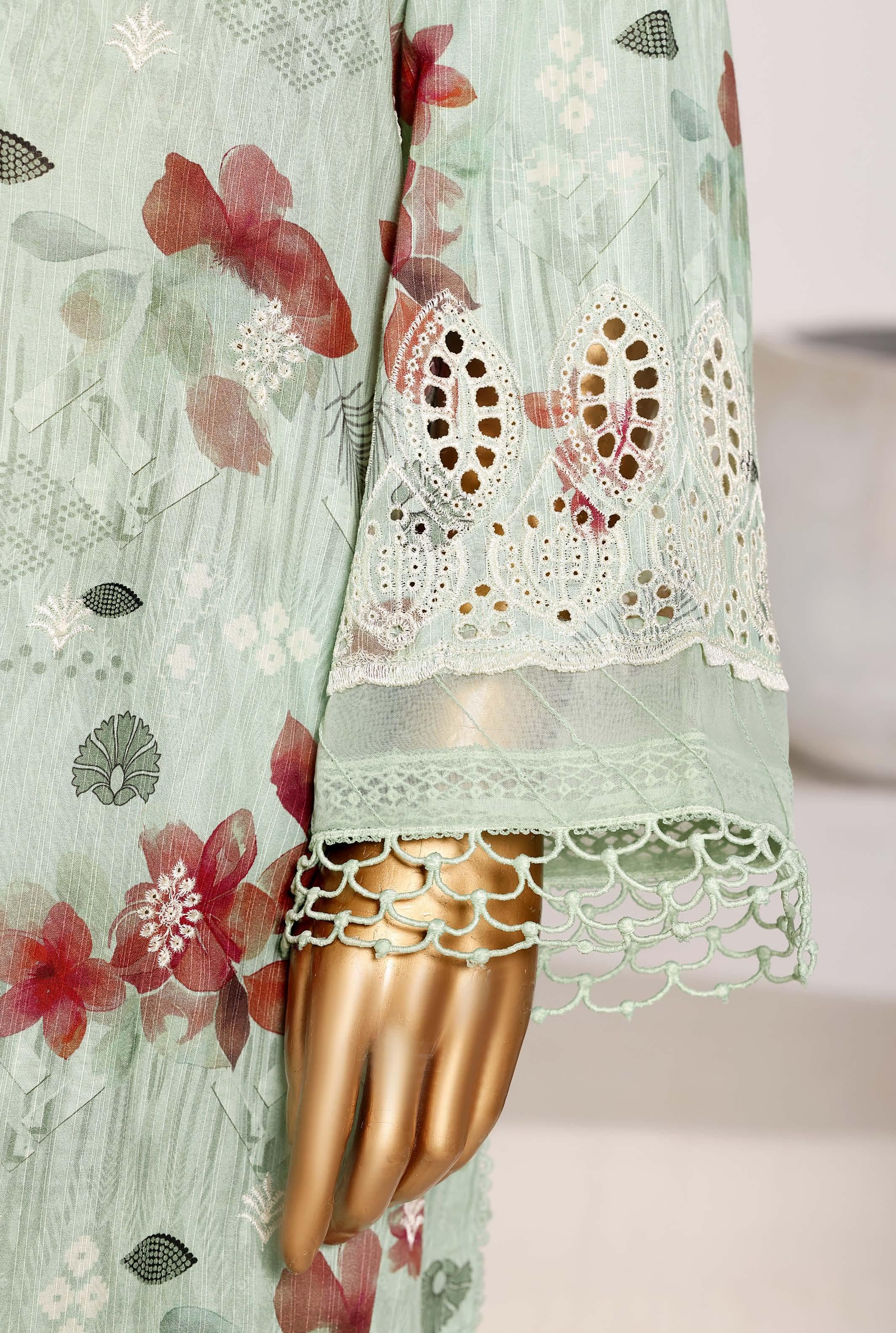 Sadabahar Luxury Fussion Lace Cut Work Lawn Embroidery 3Piece Stitched COLLECTION 2026. D-02