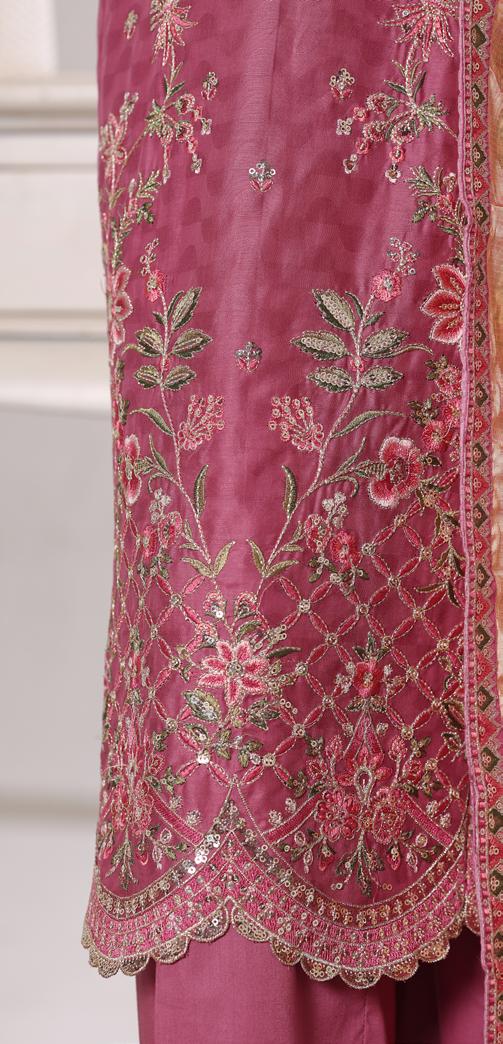 Bin Saeed Luxury Lawn Jacquard Fetive Embroidery 3Piece Stitched COLLECTION 2026. D-08