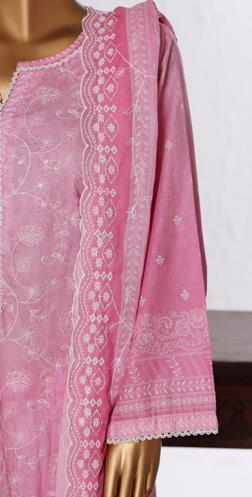 Bin Saeed Luxury Lawn White & White Chickenkari Embroidery 3Piece Stitched COLLECTION 2026. D-17