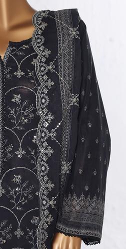 Bin Saeed Luxury Lawn White & White Chickenkari Embroidery 3Piece Stitched COLLECTION 2026. D-09