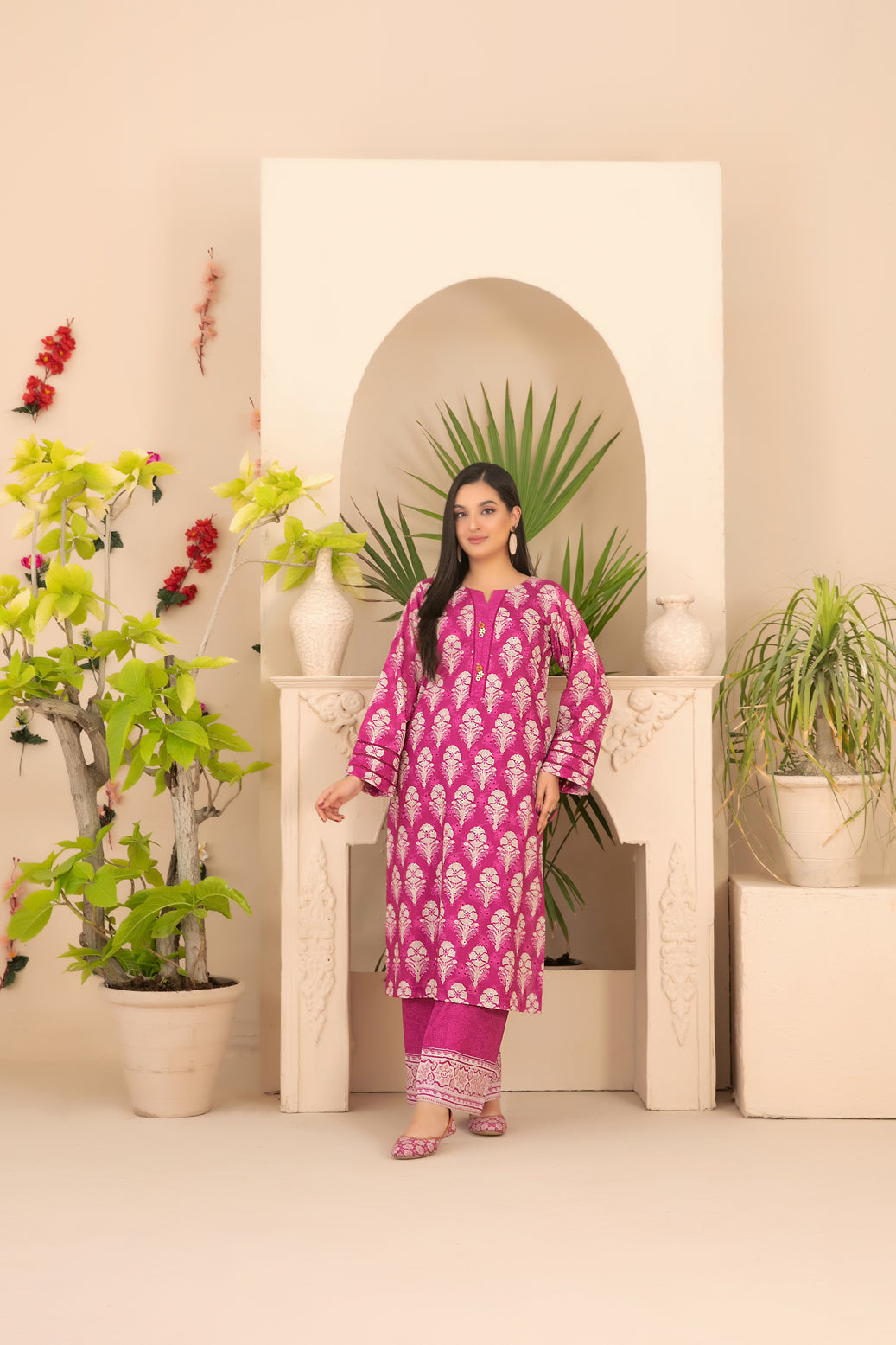 Tawakkal Dilfa 2Piece Stitched Schiffli Embroidery Swiss With Khussa Collection 2026. D-03