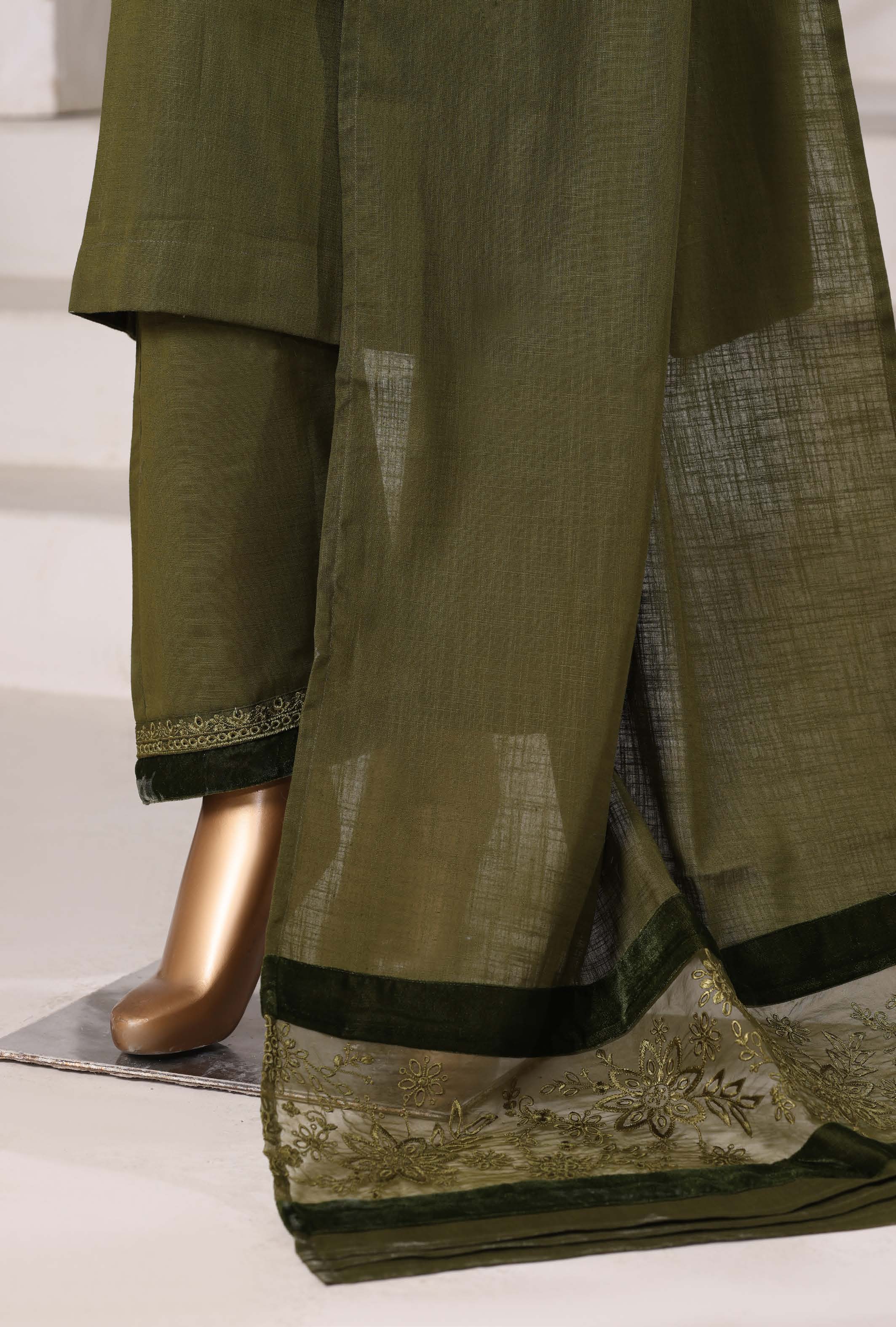 Sadabahar Stitched Premium Winter Cross Slub Texture Fabric With Velvet Collection 2025 CSTV -07