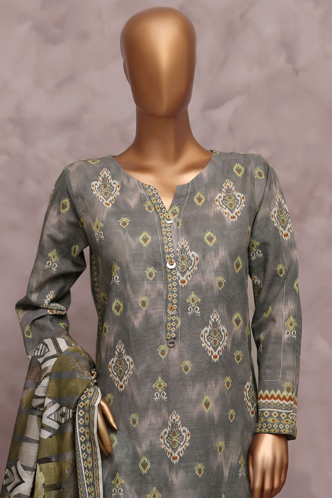 HZ Printed Khadder 3Piece Stitched Vol—1 Collection 2025 D#-02