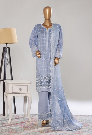 Bin Saeed Luxury Lawn White & White Chickenkari Embroidery 3Piece Stitched COLLECTION 2026. D-15