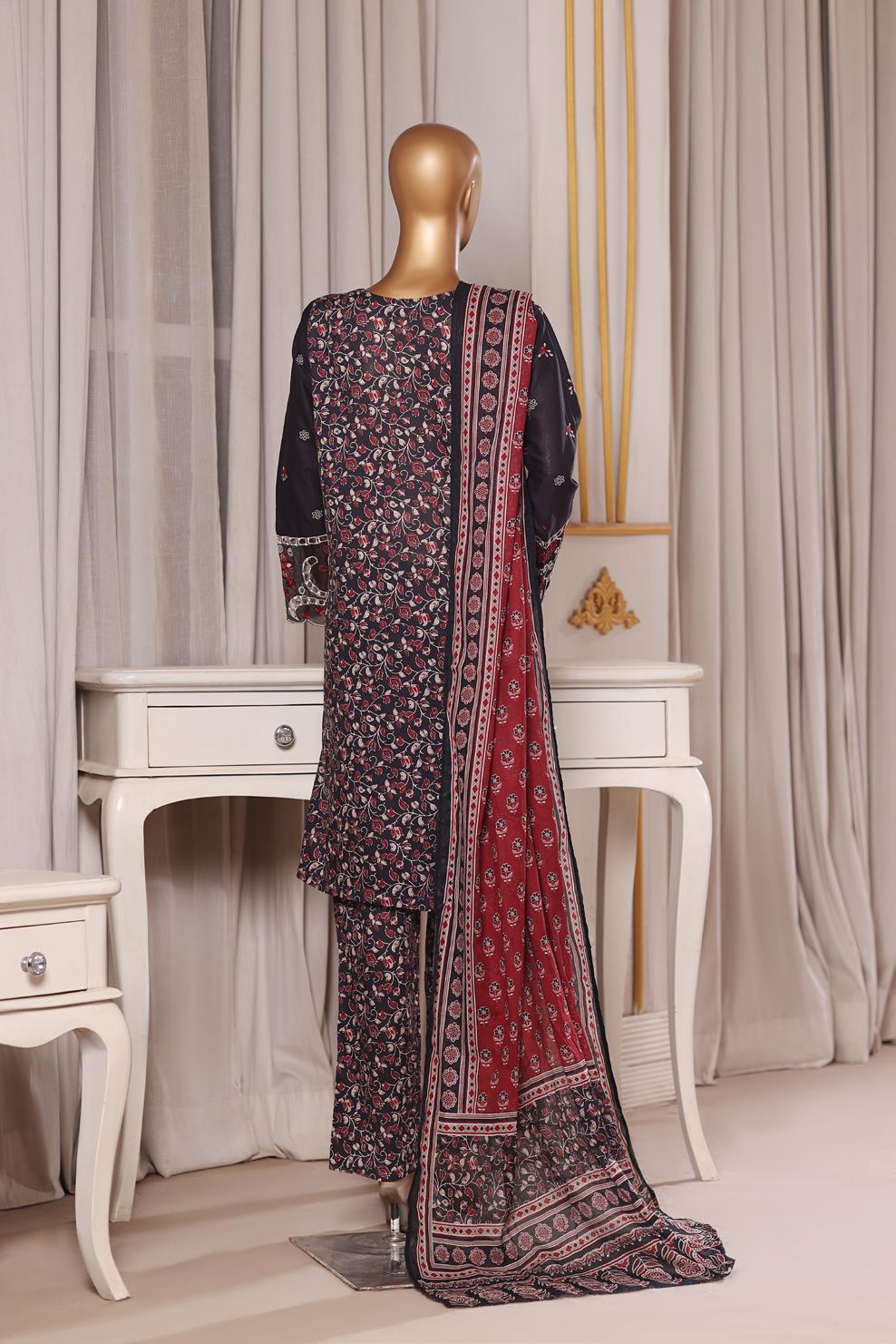 Bin Saeed Luxury Laserkari Lawn With Digital Printed Lawn Dupatta 3Piece Stitched Vol-01 Collection 2026. D#-04
