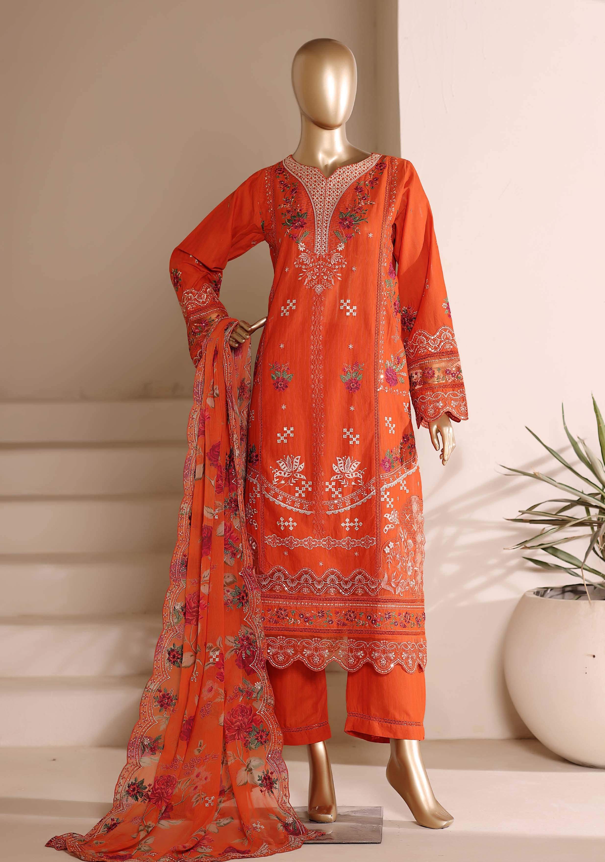 Sadabahar Luxury SlubViscous Lawn Embroidery With Chiffon Embroidery Dupatta Stitched Vol-01 Collection 2026. LEL-16