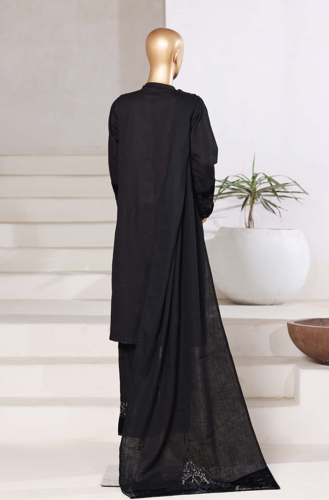 Sadabahar Stitched Premium Winter Cross Slub Texture Fabric With Velvet Collection 2025 CSTV -01