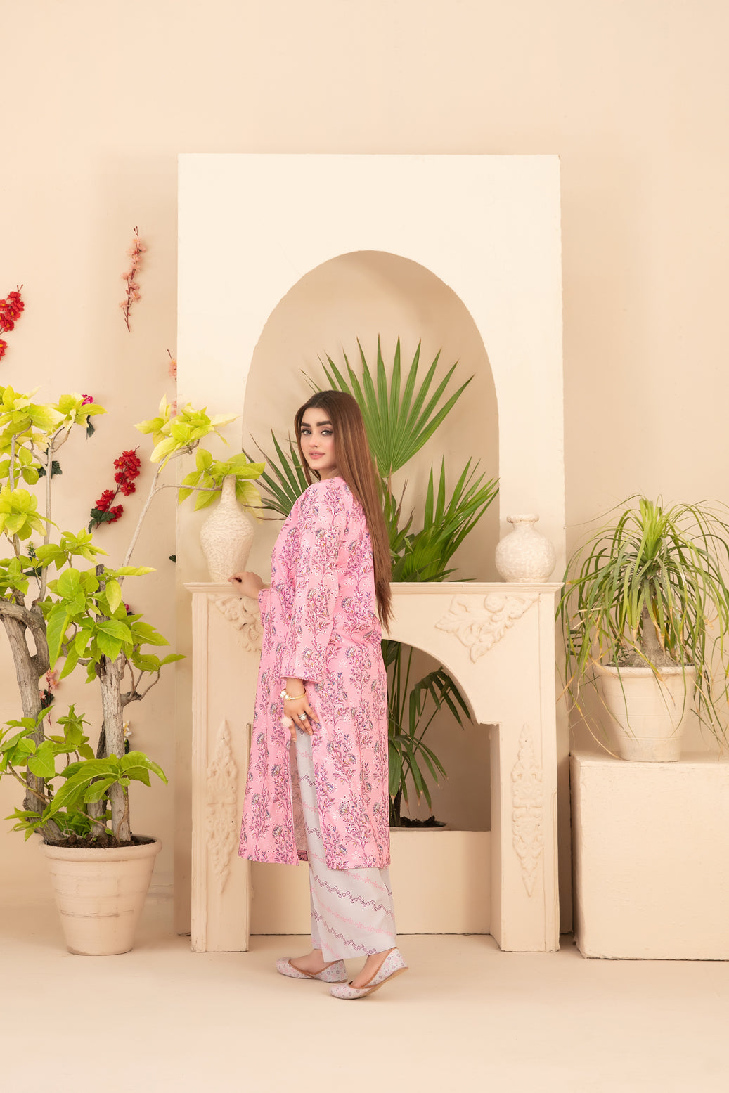 Tawakkal Dilfa 2Piece Stitched Schiffli Embroidery Swiss With Khussa Collection 2026. D-05