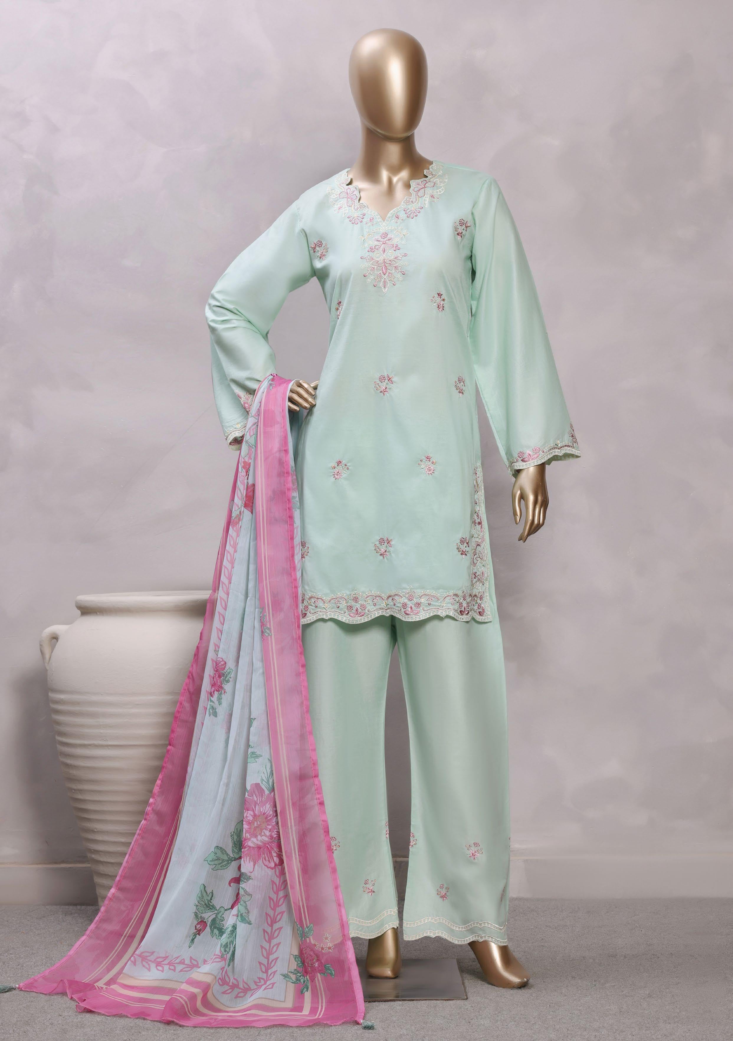 Sadabahar Luxury Eclair Solid Lawn Embroidery 3Piece Stitched Collection ECL-1017