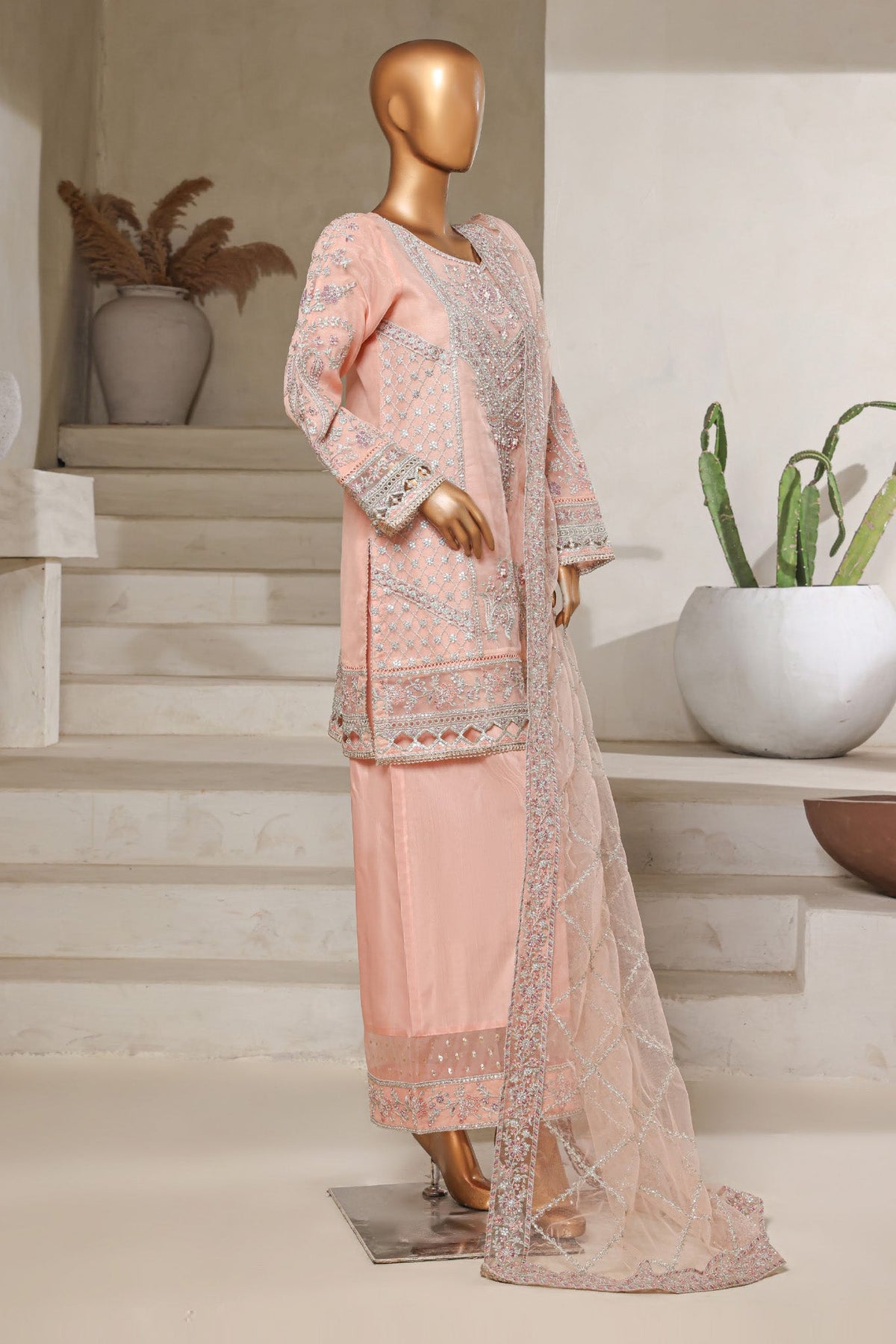 SADABAHAR LUXURY FORMAL FESTIVE °MAHPARA° ORGANZA EMBROIDERED 3PIECE STITCHED Vol-03 COLLECTION 2026 D#-09