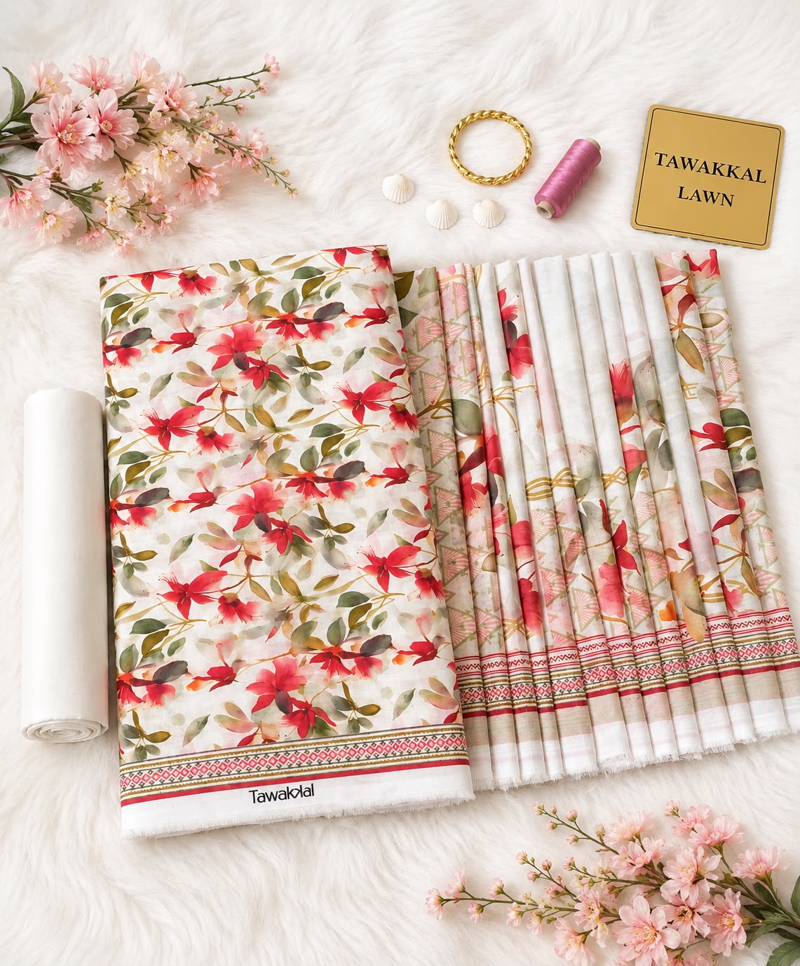 Tawakkal Luxury Lawn  Digital Printed 3Piece Unstitched_ COLLECTION 2026 D#-21