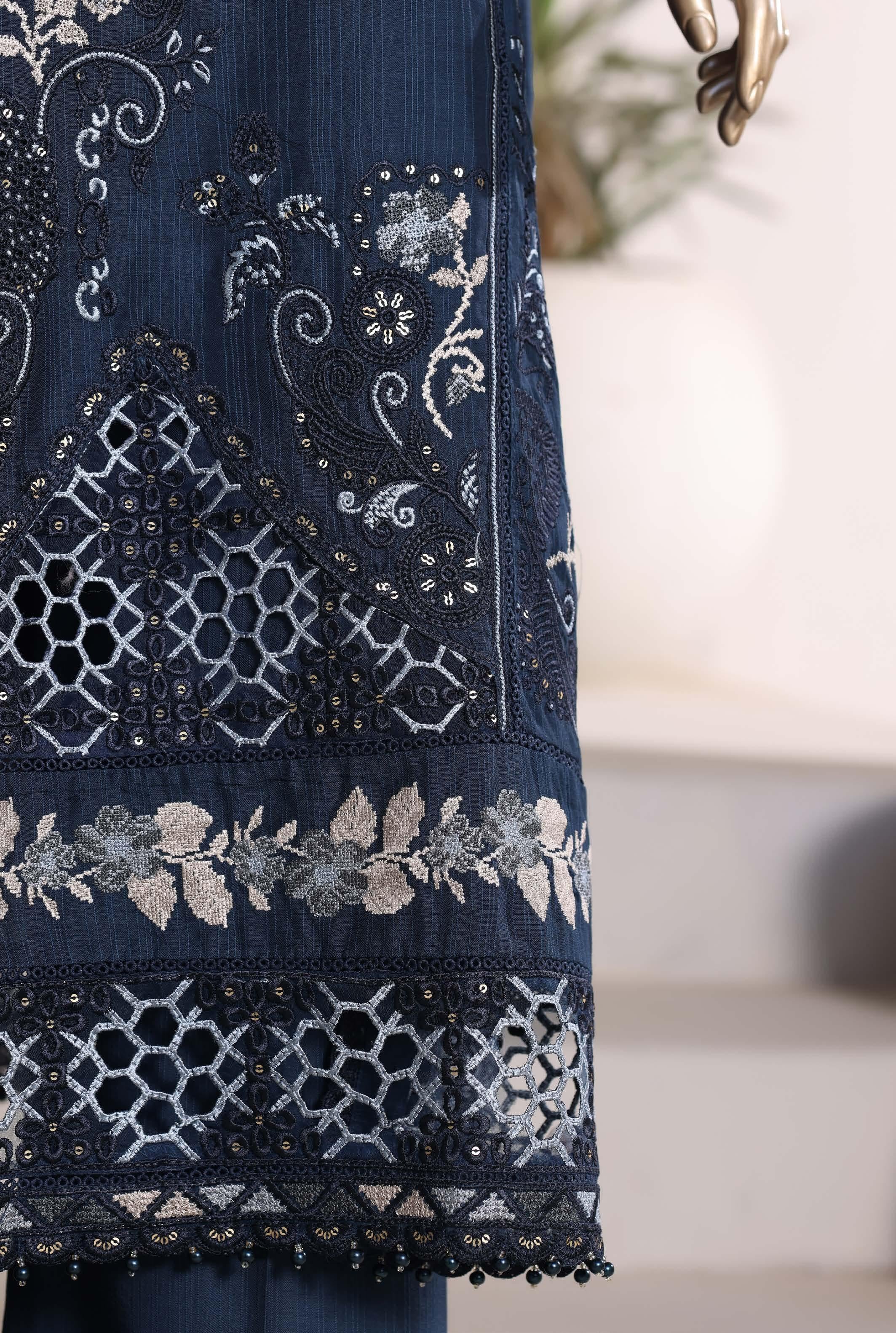 Sadabahar Luxury SlubViscous Lawn Embroidery With Chiffon Embroidery Dupatta Stitched Vol-01 Collection 2026. LEL-12