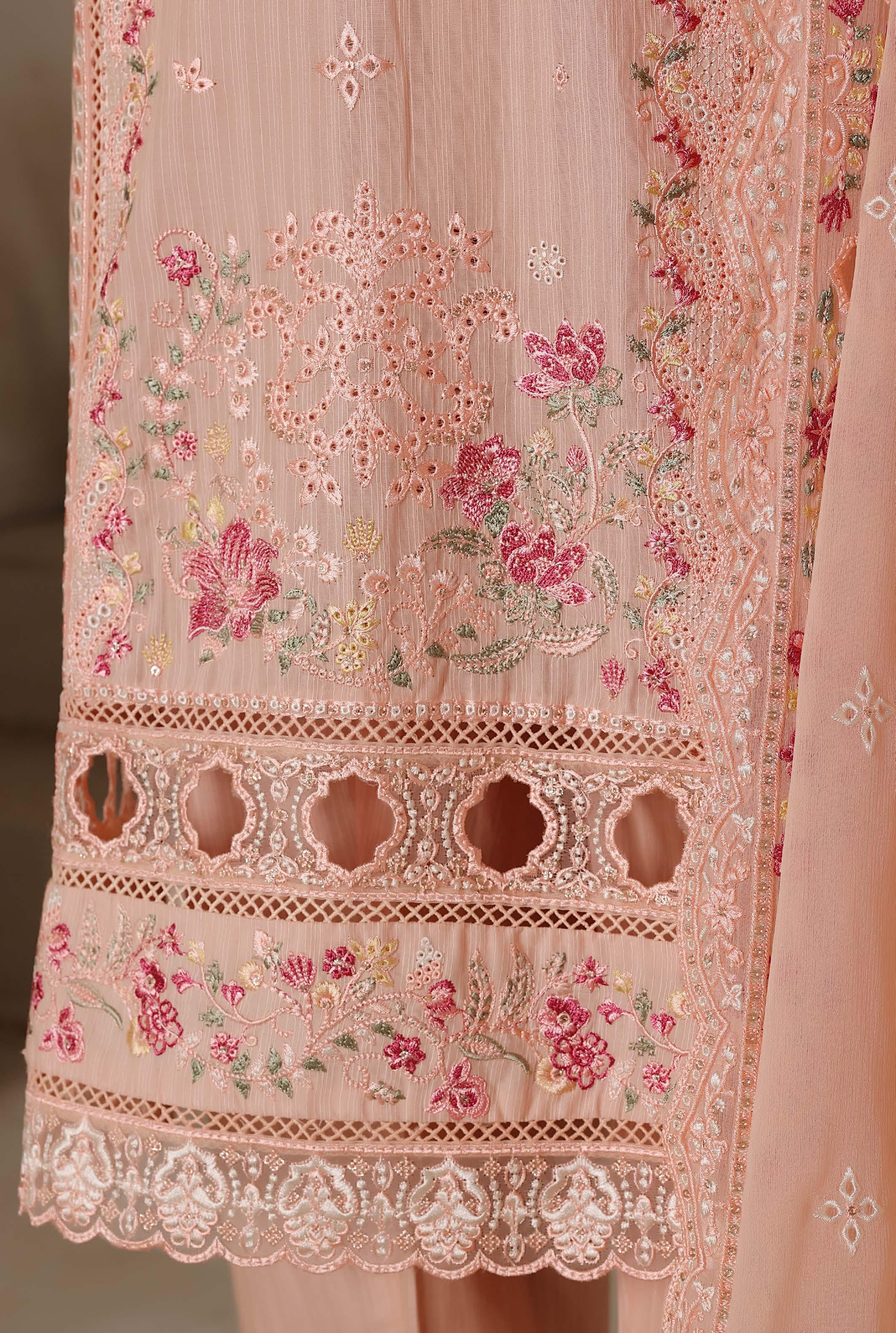 Sadabahar Luxury SlubViscous Lawn Embroidery With Chiffon Embroidery Dupatta Stitched Vol-01 Collection 2026. LEL-17