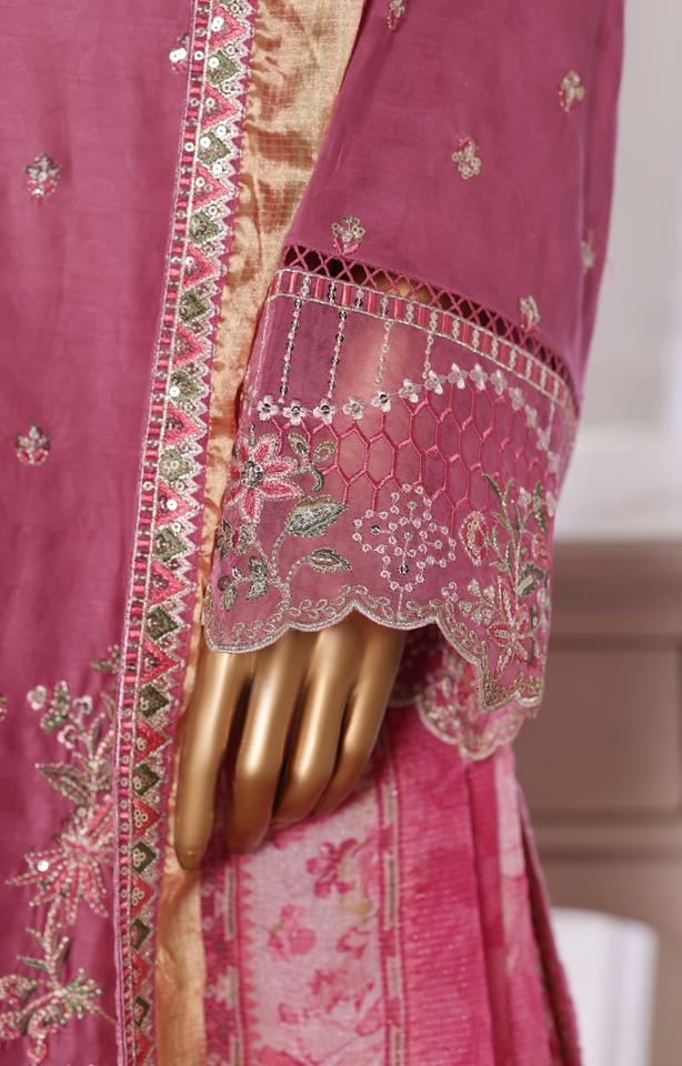 Bin Saeed Luxury Lawn Jacquard Fetive Embroidery 3Piece Stitched COLLECTION 2026. D-08