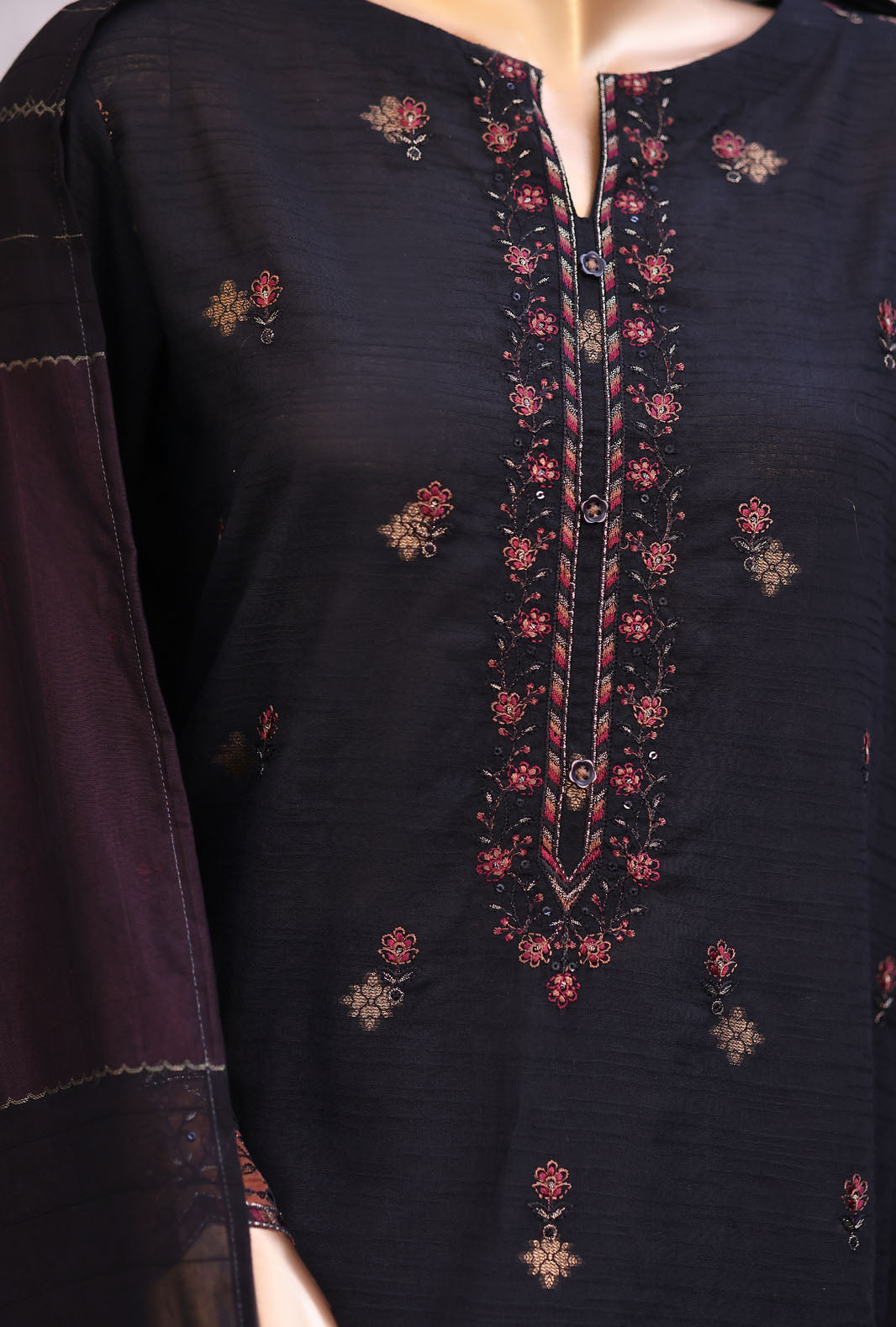 Turkish Embroidered Jacquard 3Piece  Unstitched Suit by HZ Textiles 2026 D#-01