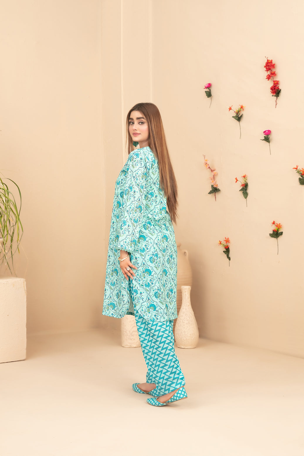 Tawakkal Dilfa 2Piece Stitched Schiffli Embroidery Swiss With Khussa Collection 2026. D-08