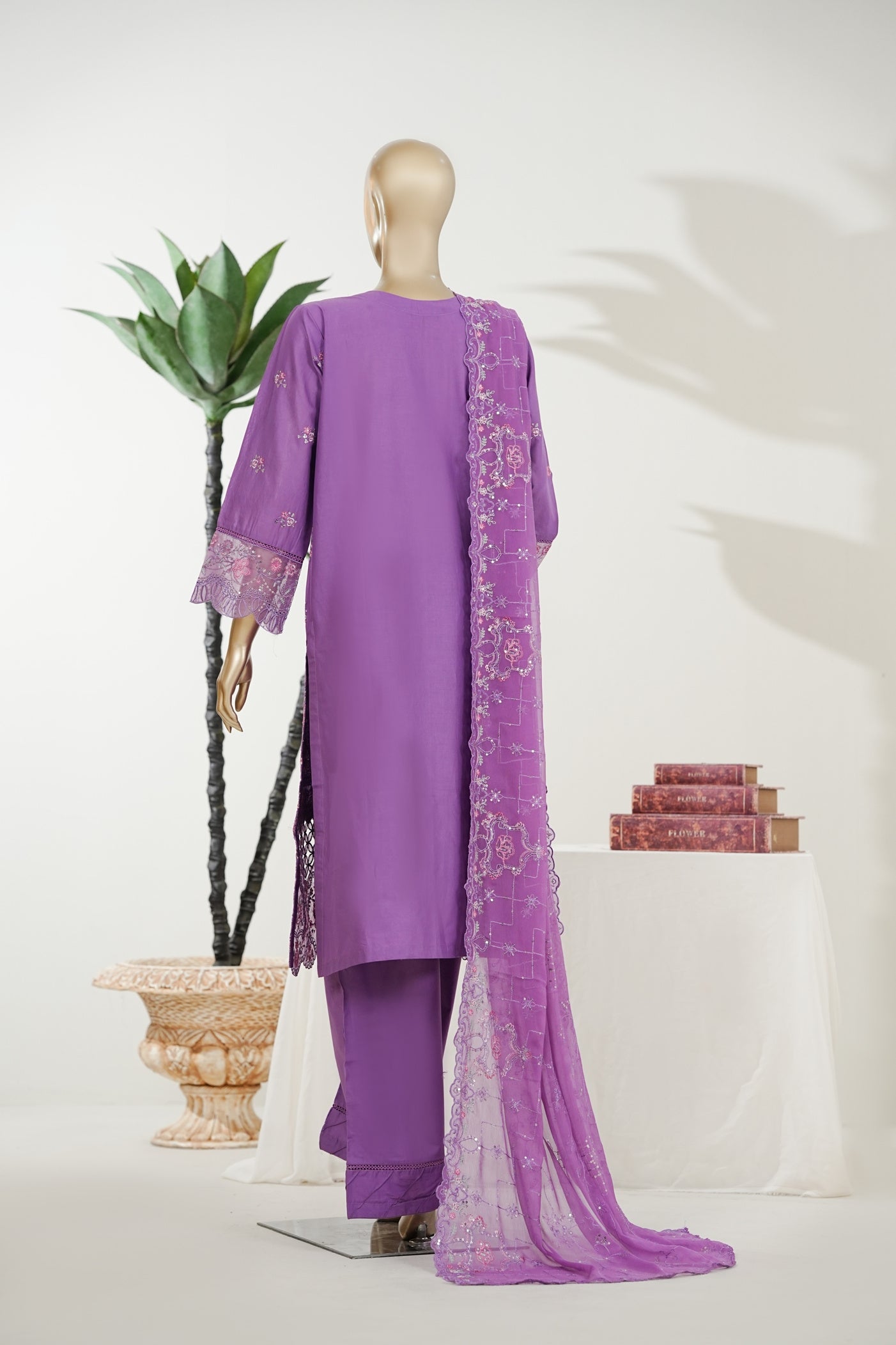 Bin Saeed Luxury Laserkari Heavy Embroidery Festive 3Piece Stitched Collection 2026 D#-04