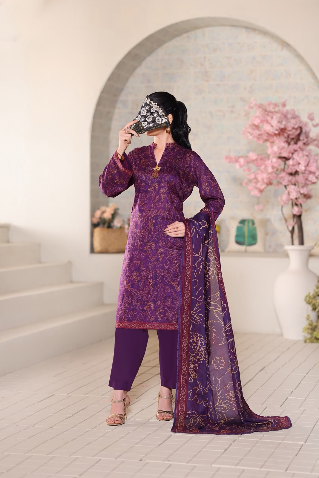 Aizal Luxury Lawn Printed Vol-1 3Piece Stitched Collection 2026 D#-01