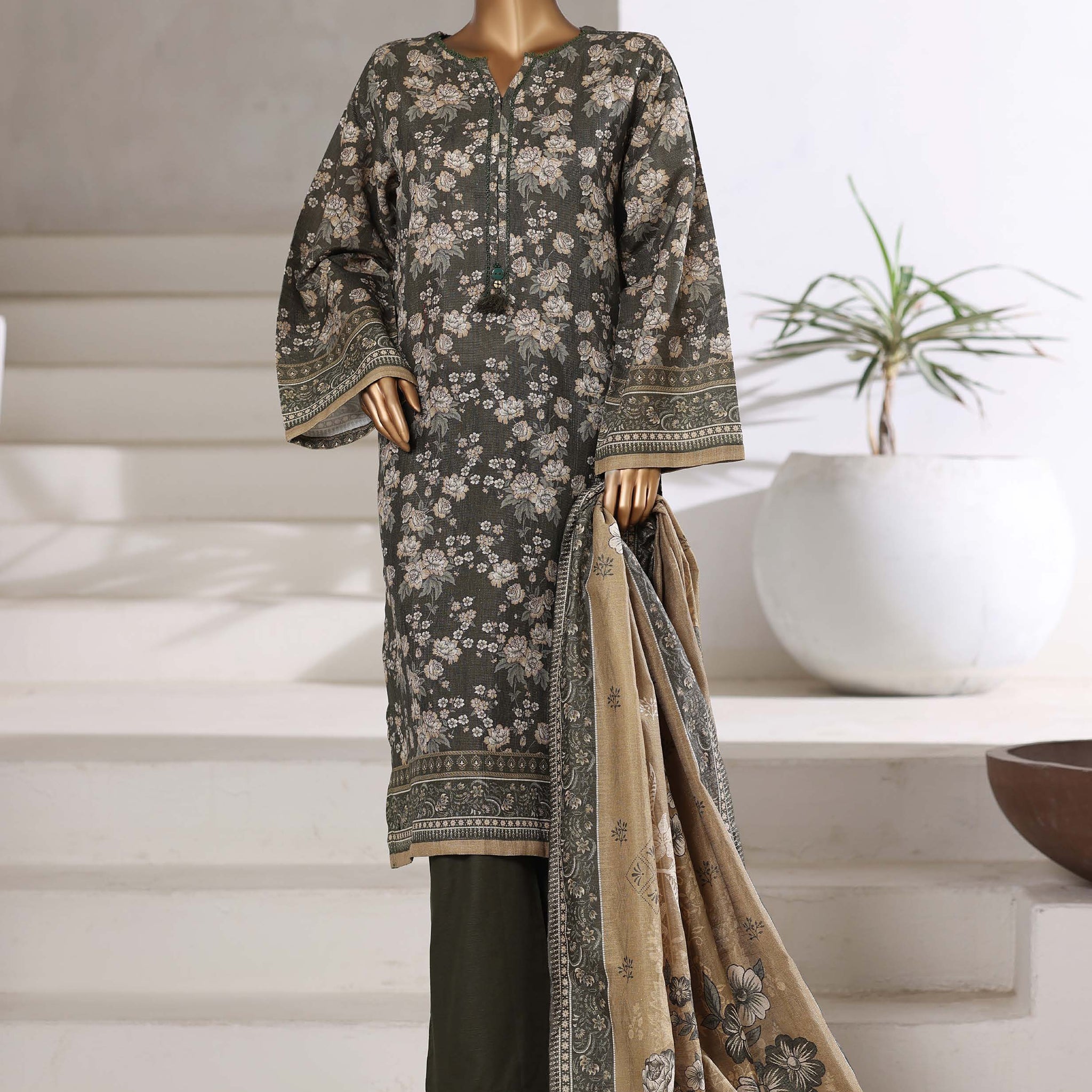 Sadabahar Shimmer Printed Khadder 3PCS Stitched Vol—1 Collection 2025 D-05