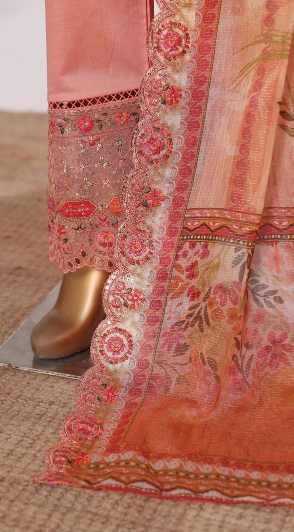 Bin Saeed Luxury Lawn Jacquard Fetive Embroidery 3Piece Stitched COLLECTION 2026. D-10