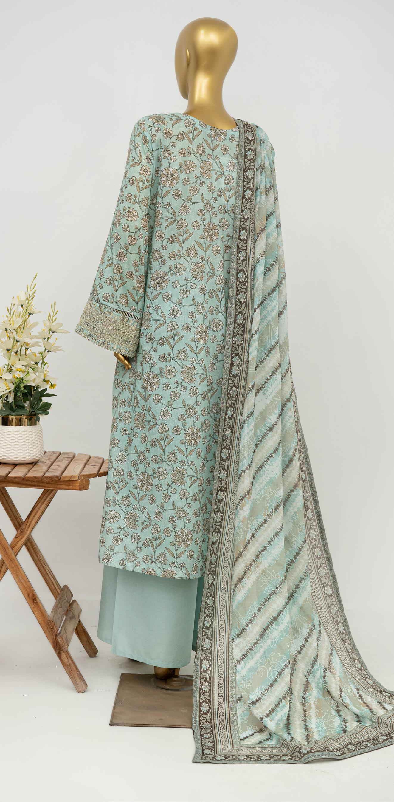 Bin Saeed Luxury Exclusive Embroidery 3 Piece Stitched Lawn Collection 2026 D#07