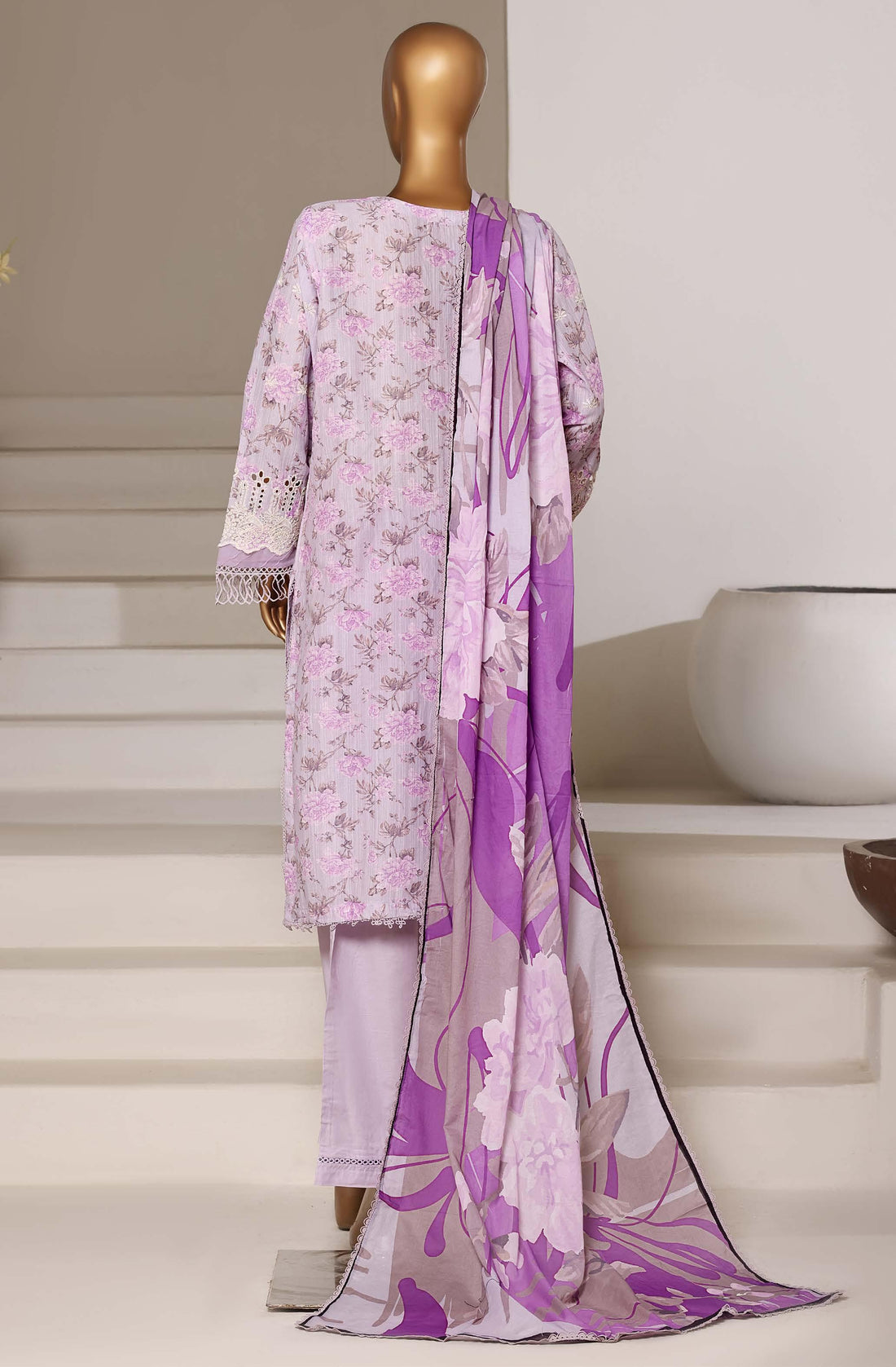 Sadabahar Luxury Fussion Lace Cut Work Lawn Embroidery 3Piece Stitched COLLECTION 2026. D-06