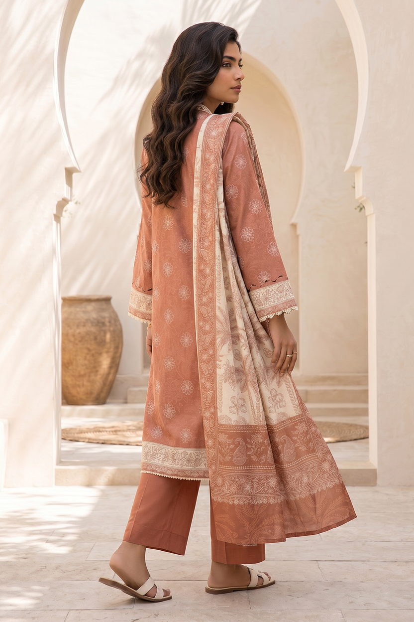 Zellbery Luxury Lawn Printed 3Piece Unstitched Collection 2026 WUS26X38047