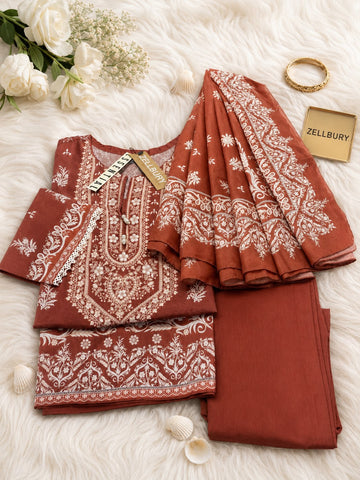 Zellbery Ready To Wear Luxury Lawn Printed 3pcs Stitched COLLECTION 2026 D#-09