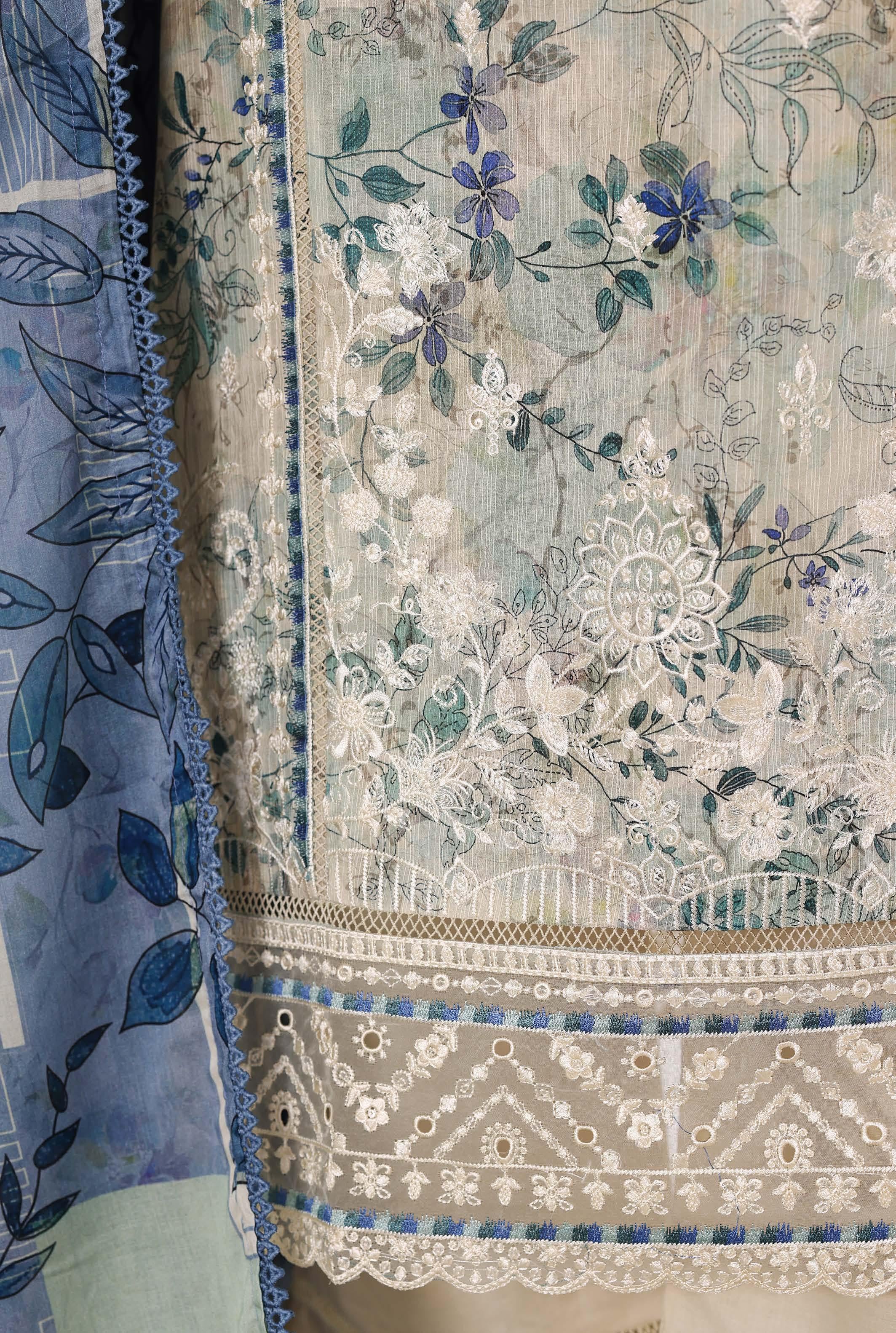 Sadabahar Luxury Signature  Lawn Embroidery 3Piece Stitched Vol-04 COLLECTION 2026. D-10