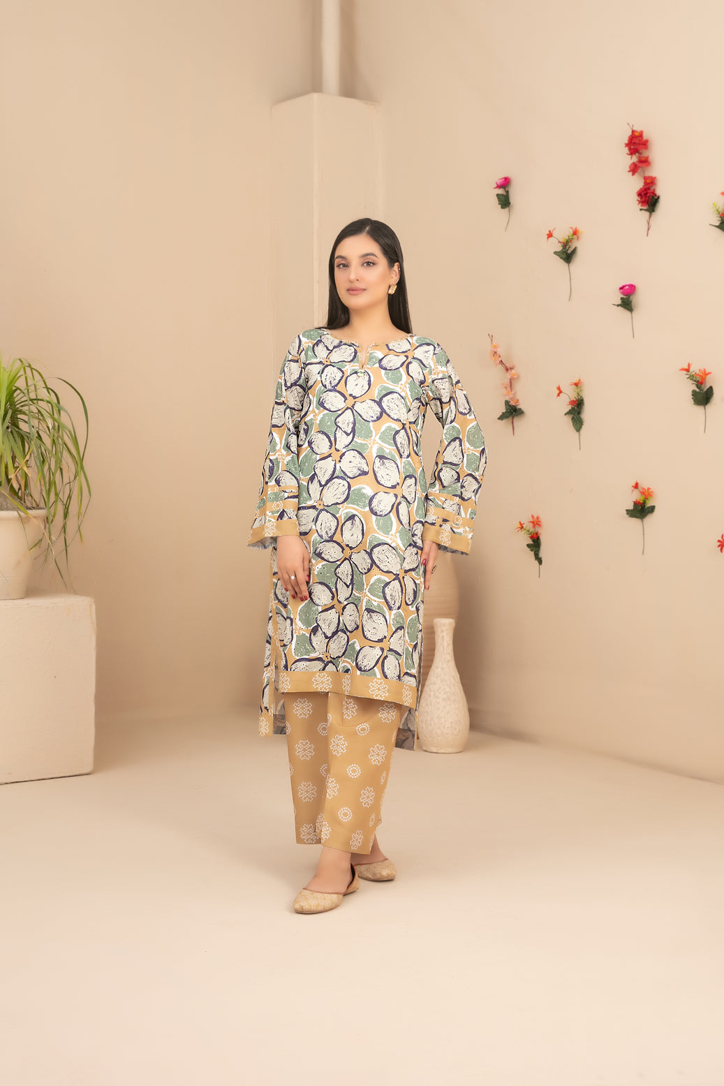 Tawakkal Dilfa 2Piece Stitched Schiffli Embroidery Swiss With Khussa Collection 2026. D-04