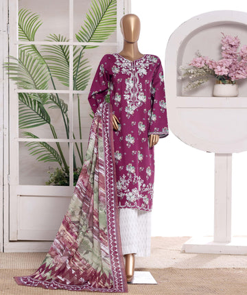 HZ °GULDOZI° Luxury Lawn Embroidery 3Piece Stitched Collection 2026 D#02