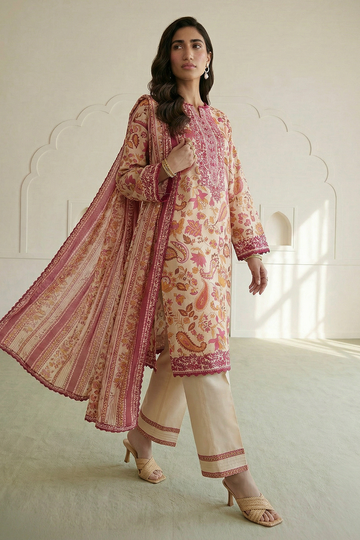 Zellbery Luxury Lawn Printed 3Piece Unstitched Collection 2026 WUS26X30950