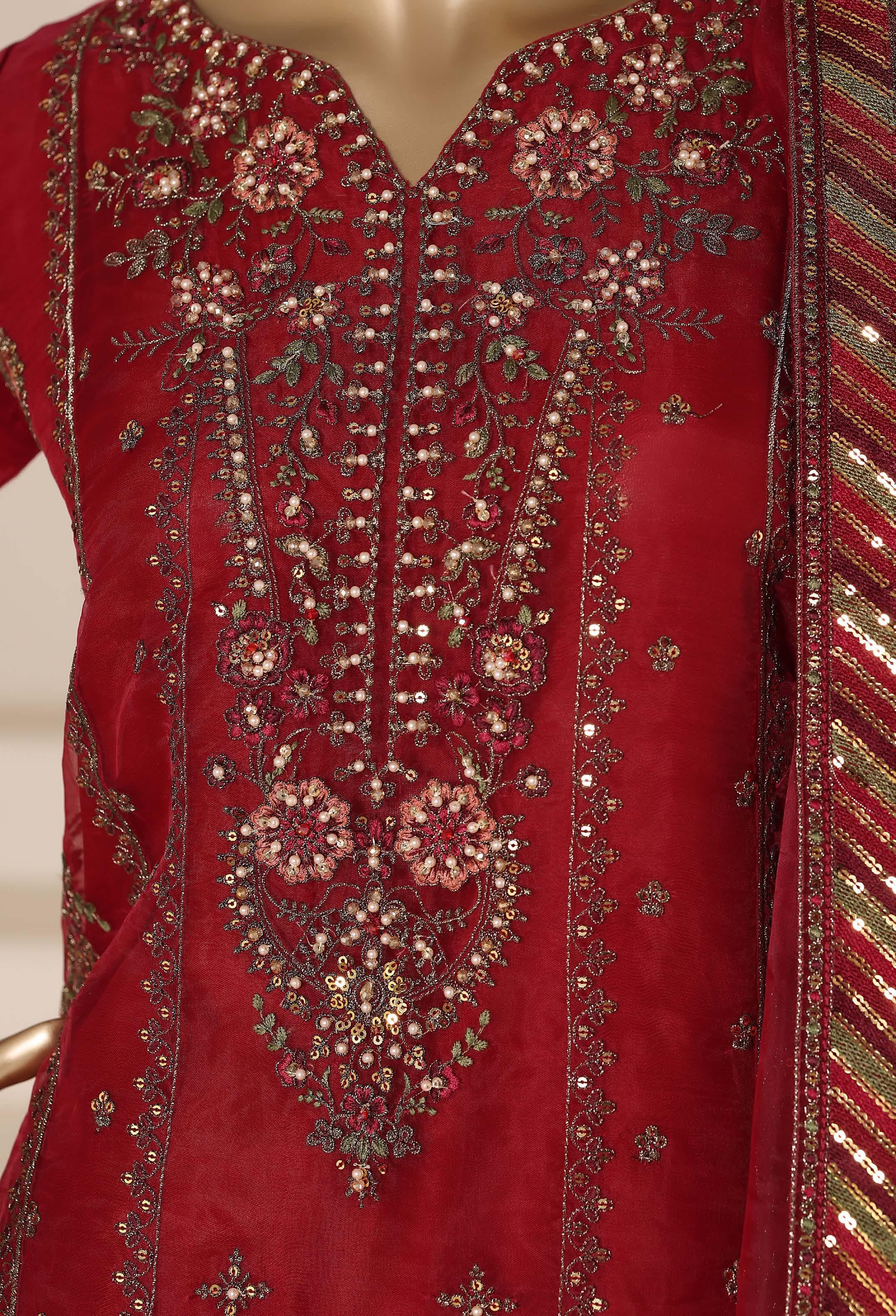 SADABAHAR LUXURY FORMAL FESTIVE °MAHPARA° ORGANZA EMBROIDERED 3PIECE STITCHED Vol-03 COLLECTION 2026 D#-02